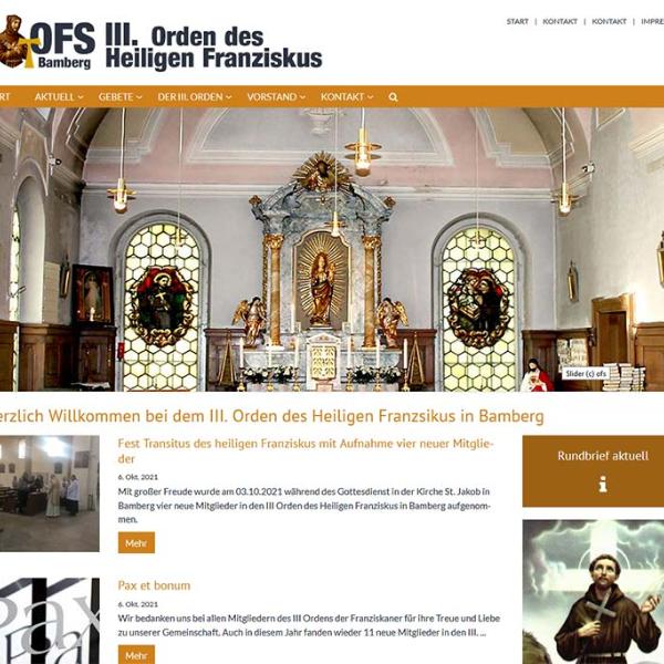 Shot der Startseite der Homepage des OFS Bamberg