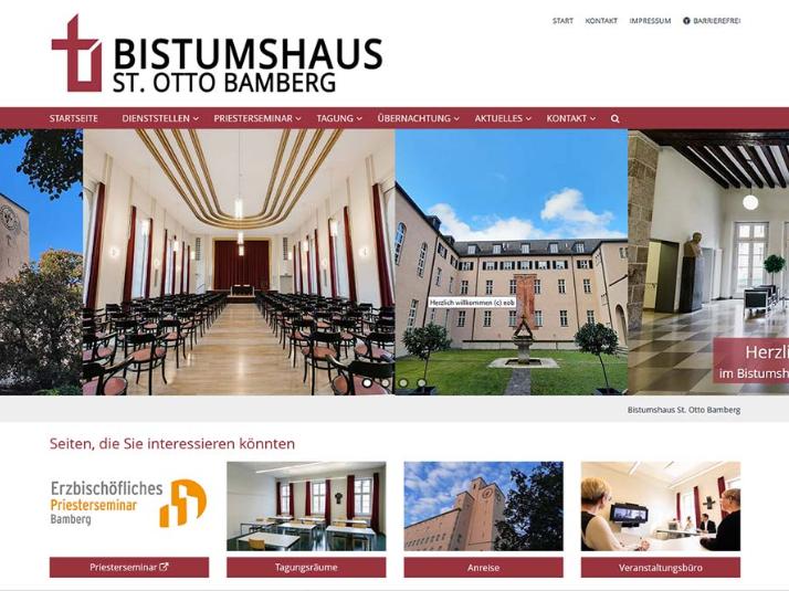 Startseite der Homepage des Bistumshauses Bamberg