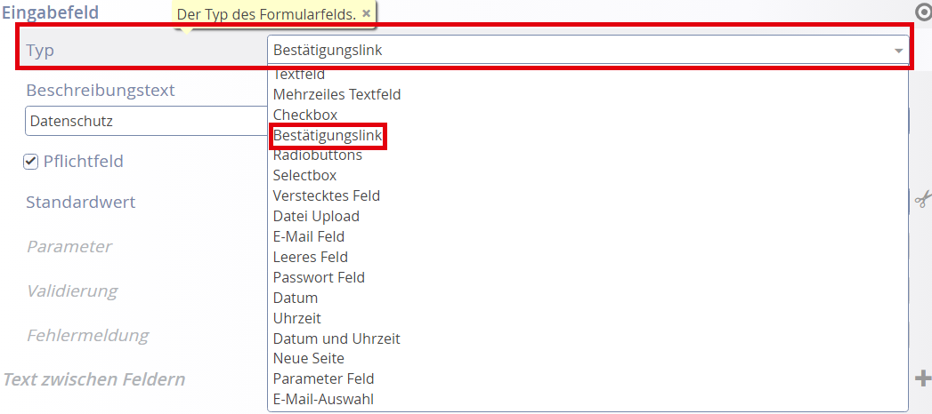 Einsetzen eines Datenschutzlinks Vorgehensweise 7