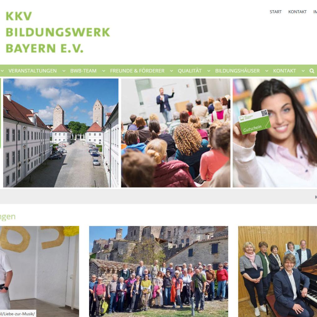 Shot der Startseite der Homepage der BWB Akademie