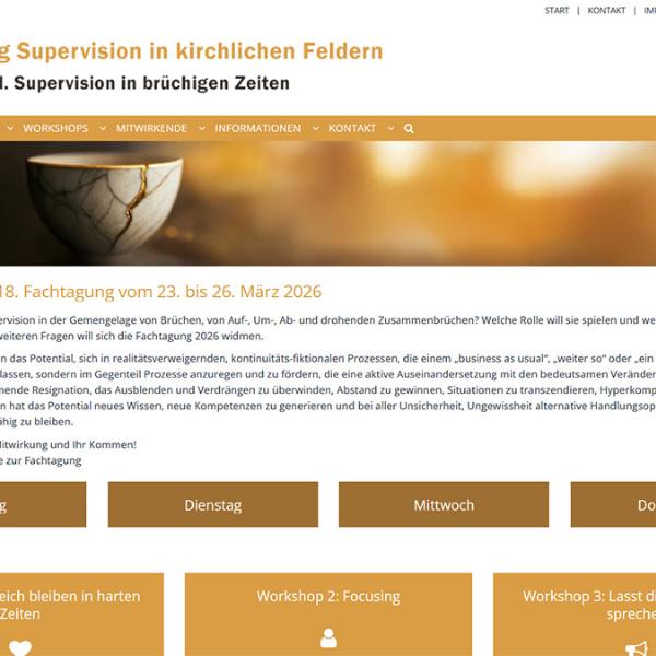 Shot der Startseite der Homepage 'Fachtagung Supervision'
