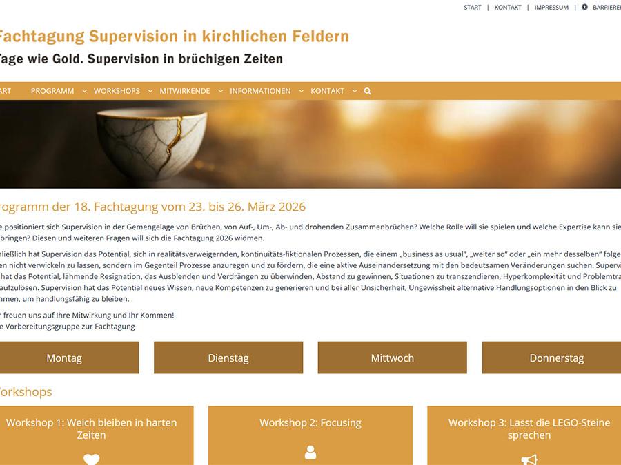 Shot der Startseite der Homepage 'Fachtagung Supervision'