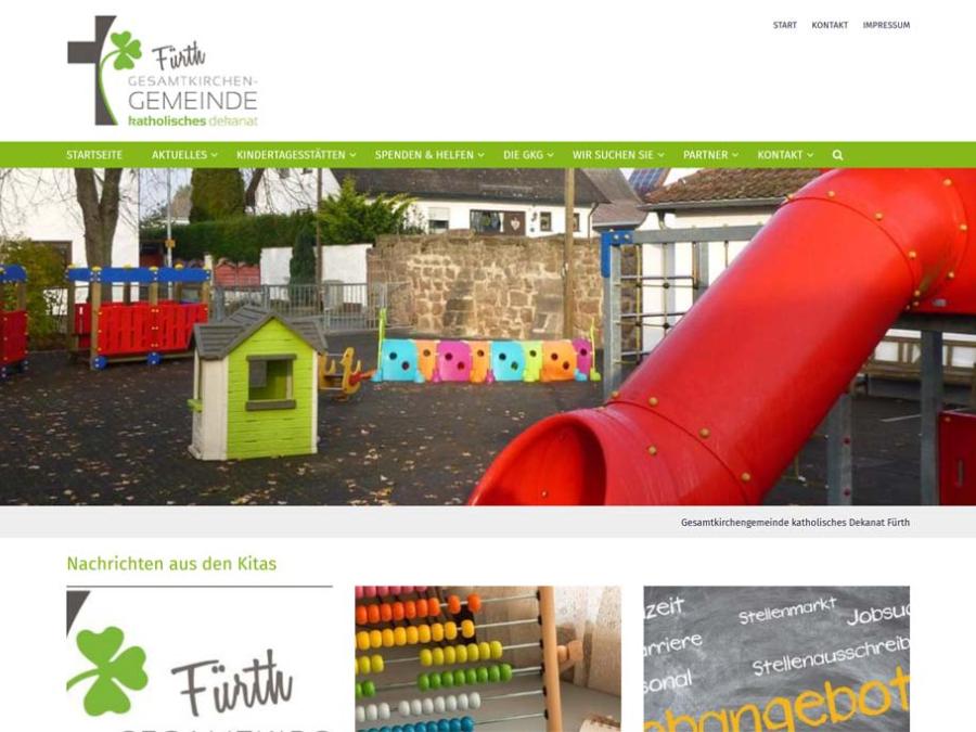 Shot der Startseite der Homepage der GKG Fürth