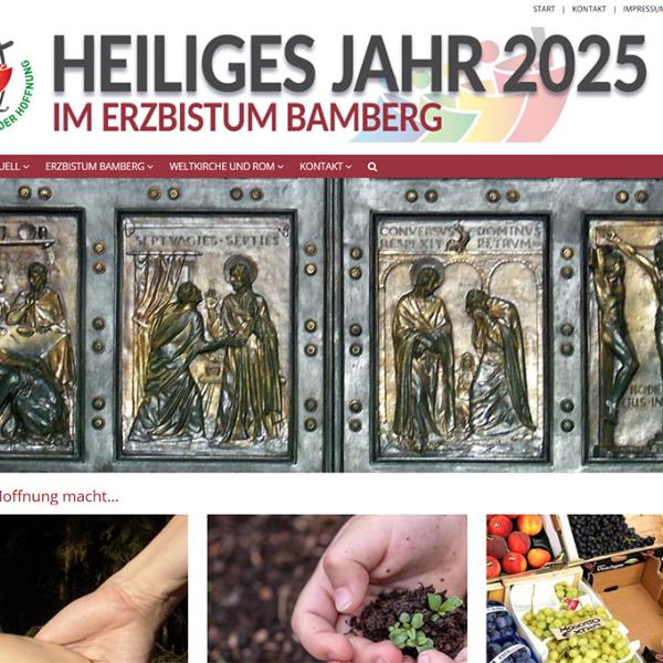 Shot der Startseite der Homepage des Heiligen Jahrs 2025 im Erzbistum Bamberg