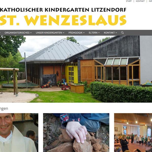 Shot der Startseite der Homepage des Kindergartens Litzendorf