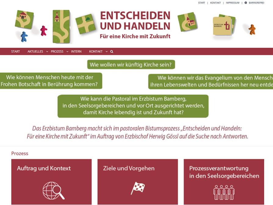 Shot der Startseite der Homepage „Kirche mit Zukunft“