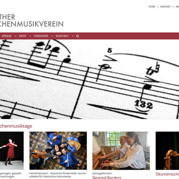Shot der Startseite der Homepage der Kirchenmusiktage Fürth mit Verlinkung zur Startseite