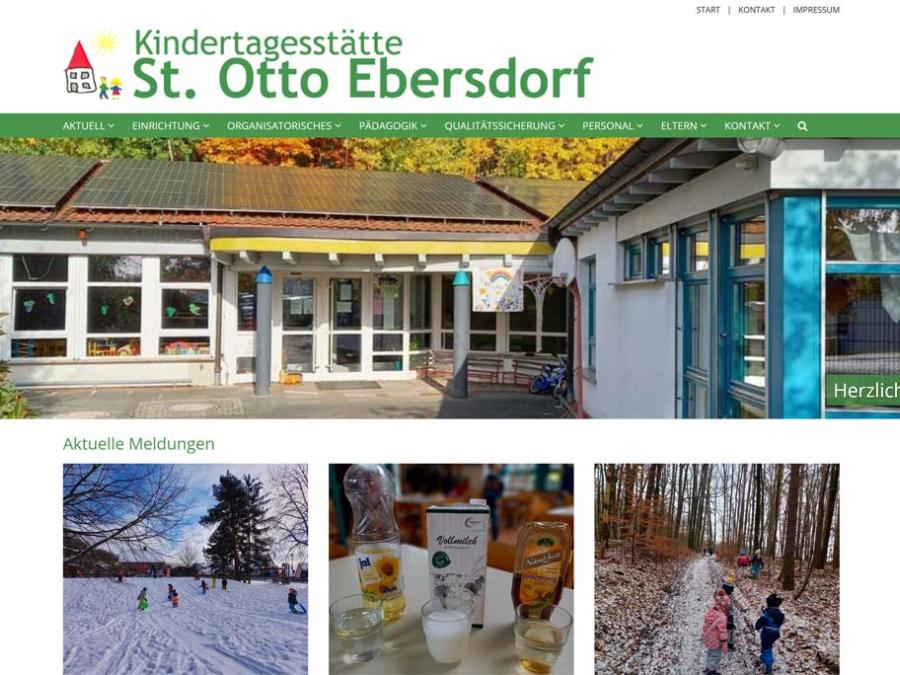 Shot der Startseite der Homepage der Kindertagesstätte St. Otto Ebersdorf
