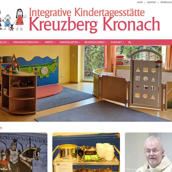 Shot der Startseite der Homepage der Kindertagesstätte Kreuzberg Kronach