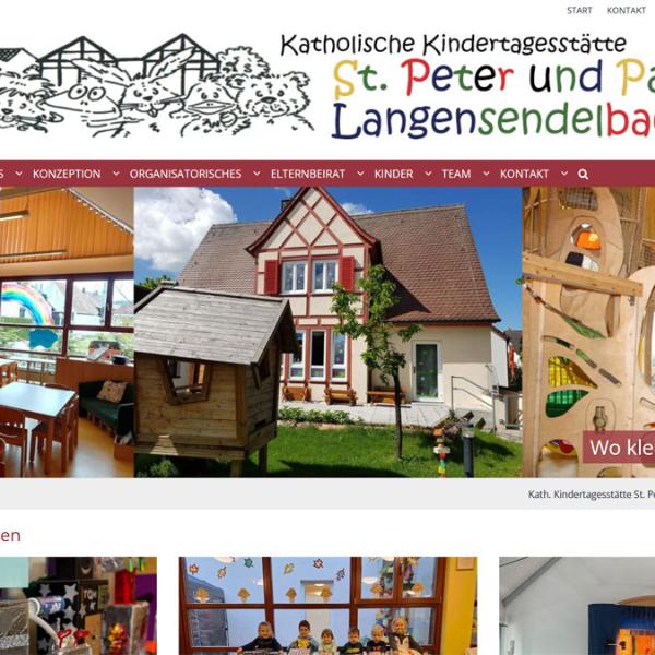 Shot der Startseite der Homepage der Kindertagesstätte St. Peter und Paul Langensendelbach