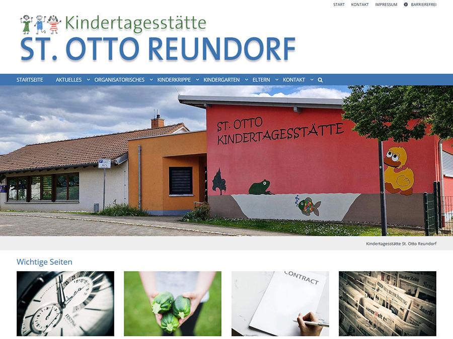 Shot der Startseite der Homepage der Kindertagesstätte St. Otto Reundorf mit Verlinkung zur kindertagesstaette-reundorf.de