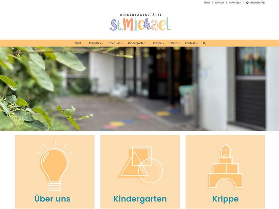 Shot der Startseite der Homepage der Kindertagesstätte St. Michael Stadtsteinach