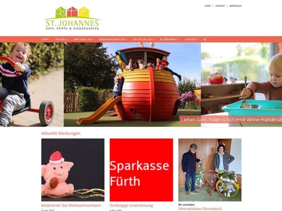 Homepage des Shots der Kindertagesstätte St. Johannes Oberasbach