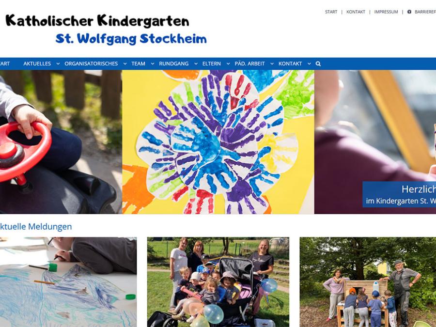 Shot der Startseite der Homepage der Kindertagesstätte Stockheim