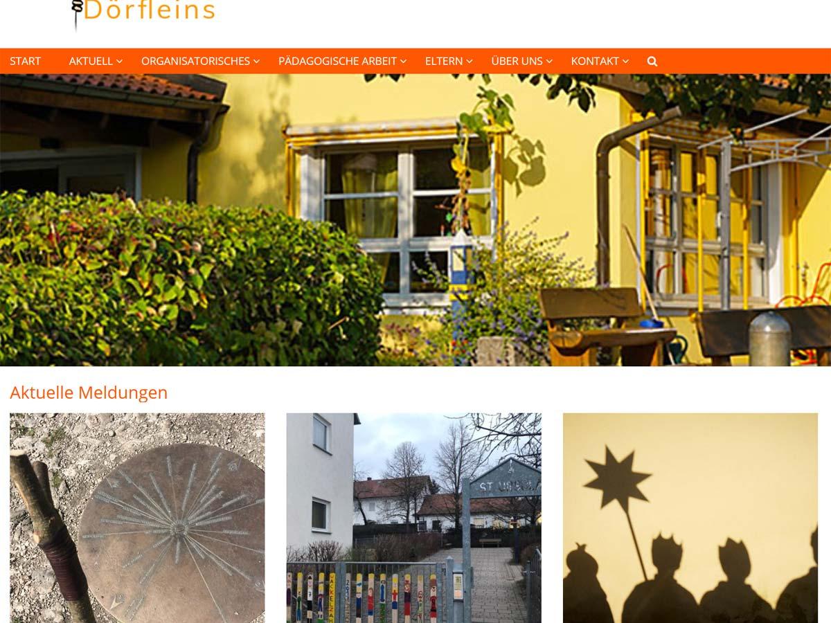 Shot der Startseite der Homepage der Kindertagesstätte St. Ursula Dörfleins