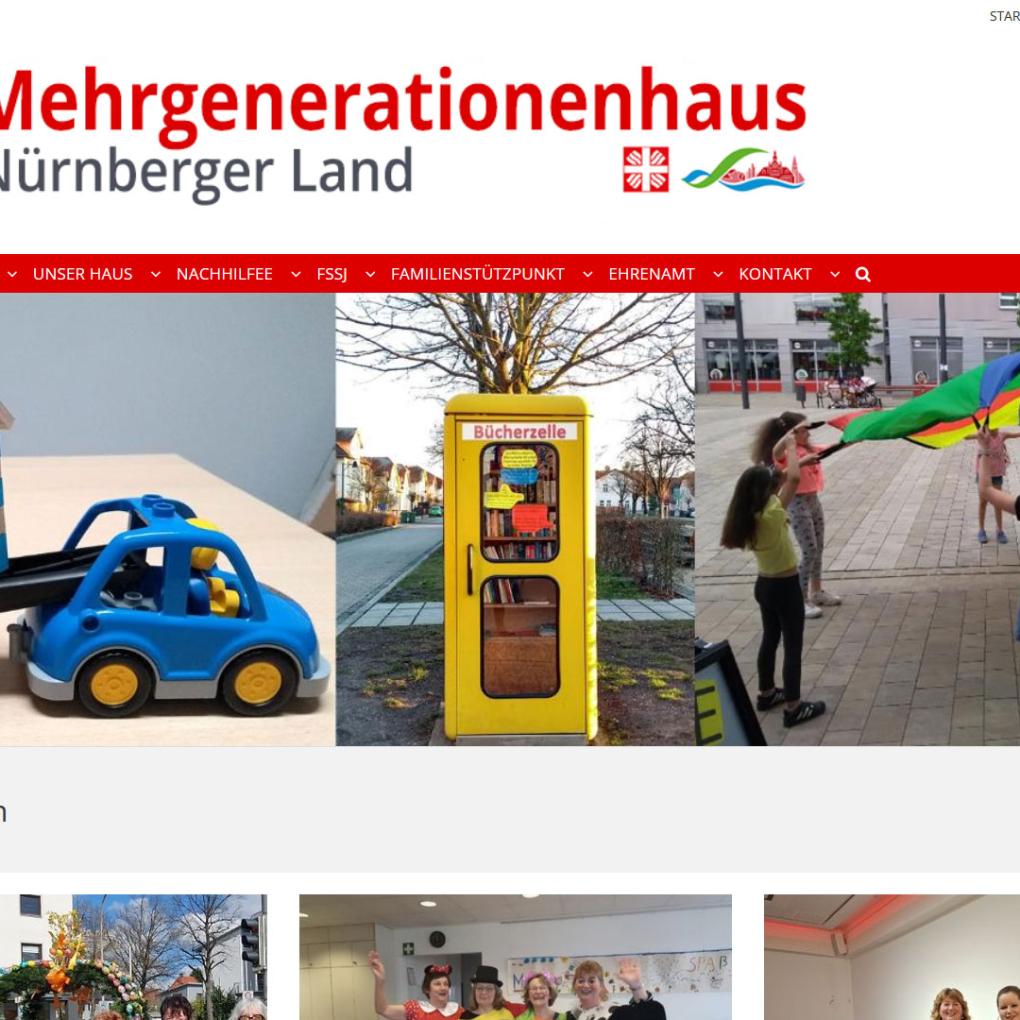 Shot der Startseite der Homepage des Mehrgenerationenhauses Röthenbach