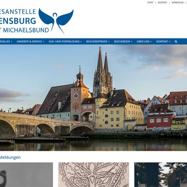 Shot der Startseite der Homepage des Diözesanverbands des Michaelsbundes in Regensburg
