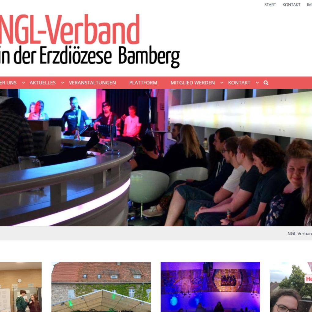 Shot der Startseite der Homepage des NGL Verbands mit Verlinkung