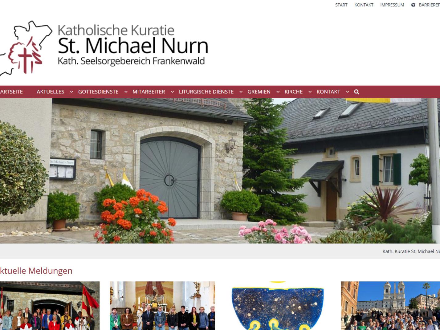 Shot der Startseite der Homepage der Kuratie Nurn