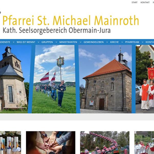 Shot der Startseite der Homepage der Pfarrei Mainroth