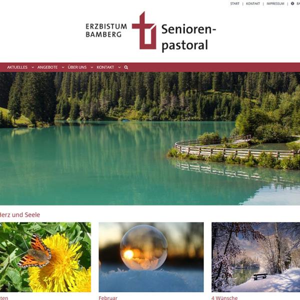 Shot der Startseite der Homepage des Fachbereichs Seniorenpastoral des Erzbistums Bamberg