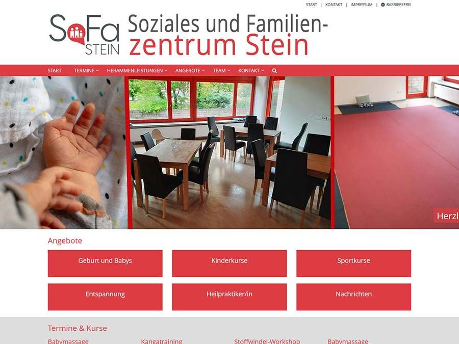 Shot der Startseite der Homepage des SoFa Steins