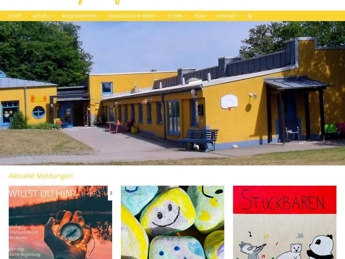 Shot der Startseite der Homepage des Kindergartens Stuckberg-Bayreuth