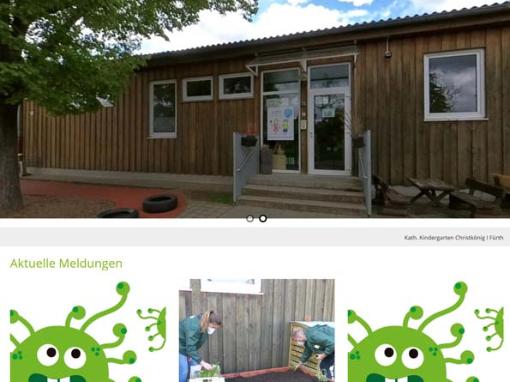 Shot der Startseite der Homepage des Kindergartens Christkönig 1 Fürth